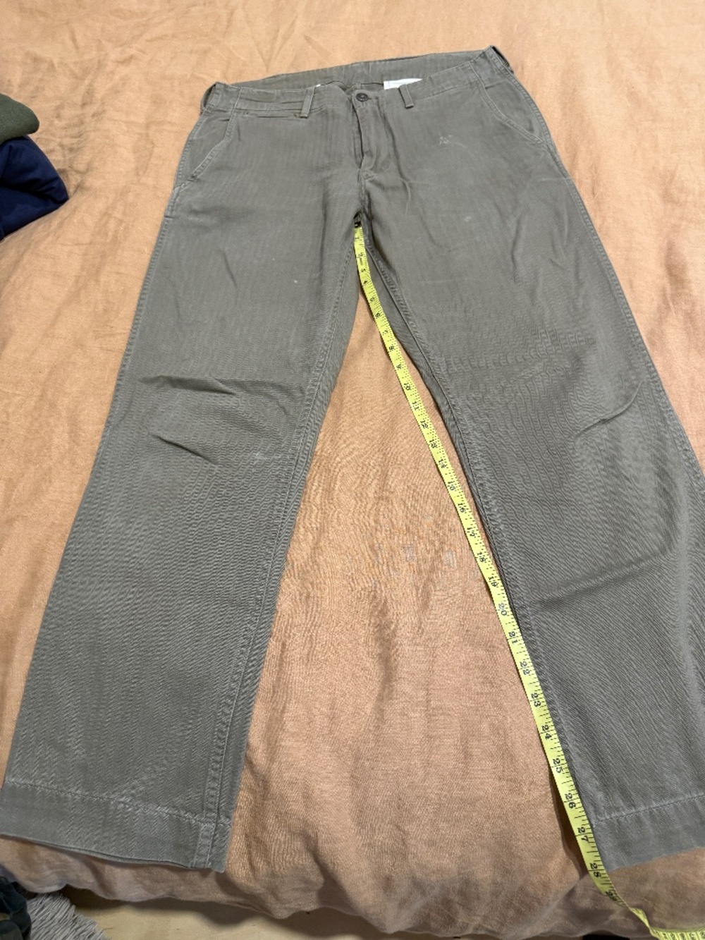 Buck Mason HBT Chino Trouser, Olive, Size 30